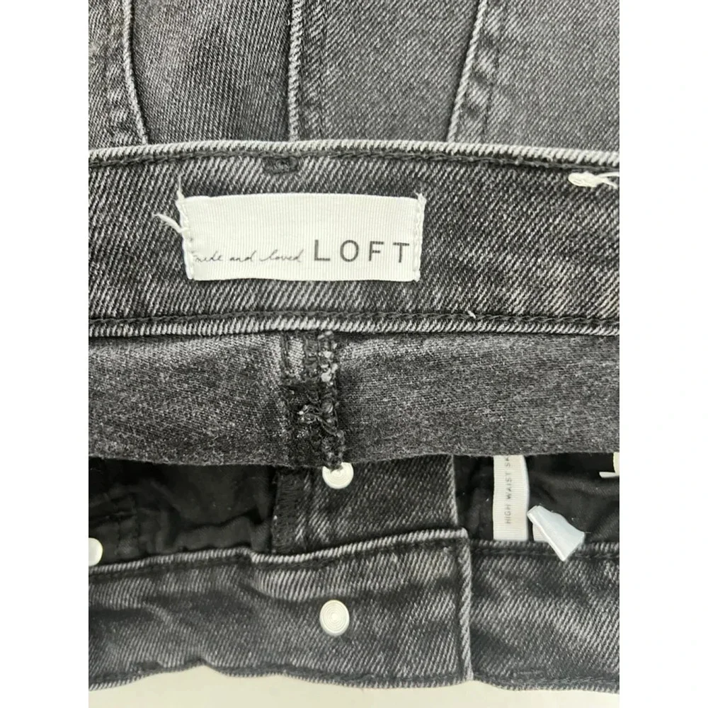 Loft High Waist Skinny Black Jeans Size 4/27‎ Slim Pockets Womens